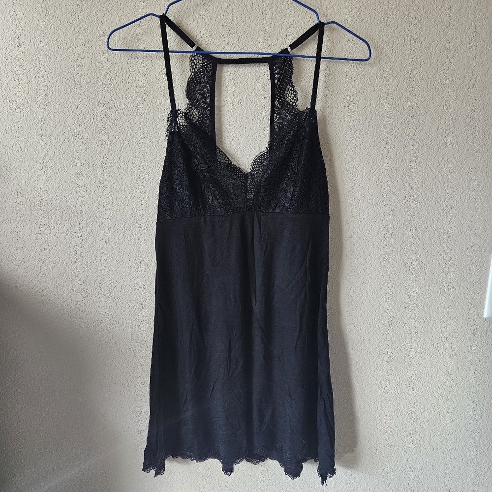 ADOME Black Lace Lingerie Two Piece Set